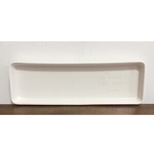 The World Is Your Oyster - Engraved, Ivory, Stoneware, Catch All Trinket Tray